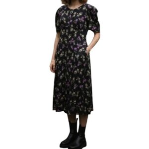 VTG Jamie Brooke Floral Button Front Midi Dress | 90s Grunge Cottagecore